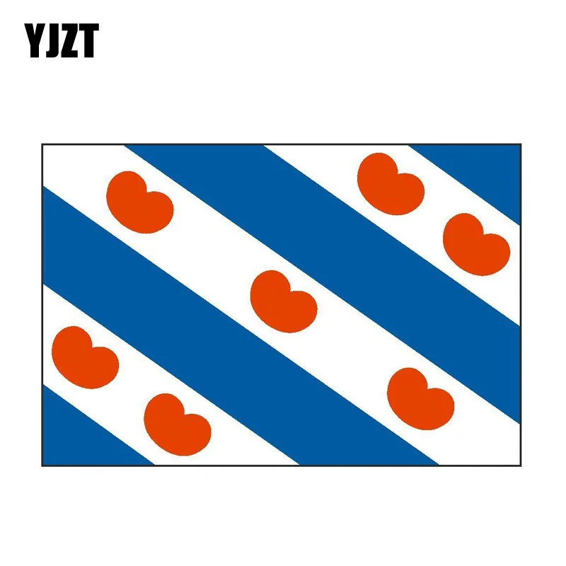 

YJZT 11.6CM*7.7CM Creative FRIESLAND Flag Car Sticker Accessories Reflective Decal 6-0541
