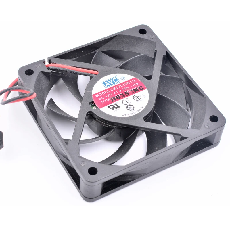 Brand new original DE07015R12L 7cm 70x70x15mm 7015 70mm fan 12V 0.30A two-line chassis refrigerator cooling fan