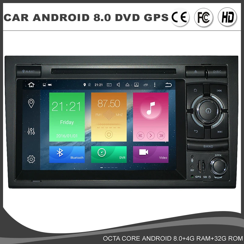 

7"Octa Core Car DVD GPS Player For Audi A4 S4 2002-2008 SEAT EXEO Android 8.0 Radio Navi BT Wifi Mirror Link 4GB RAM DAB USB DVR