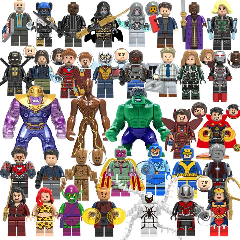 

NEW 35PCS/LOT The Avengers Building blocks little figures doll legoing Super hero Hulk ironman Spideman toys for children