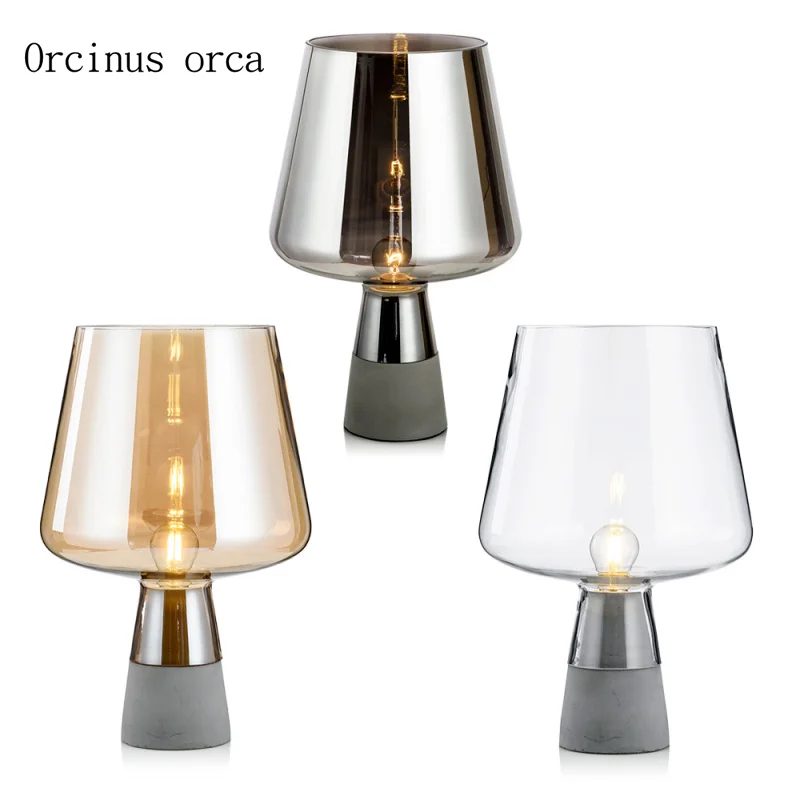 

Нордическая Современная Минималистичная стеклянная настольная лампа, гостиной, спальни, прикроватная, креативная индивидуальная светодиодсветодиодный декоративная настольная лампа