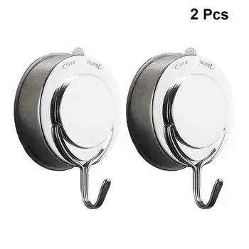 

2pcs Vacuum Suction Cup Hook Home Wall Mounted No Drilling Kitchen Bathroom Organizer Hooks