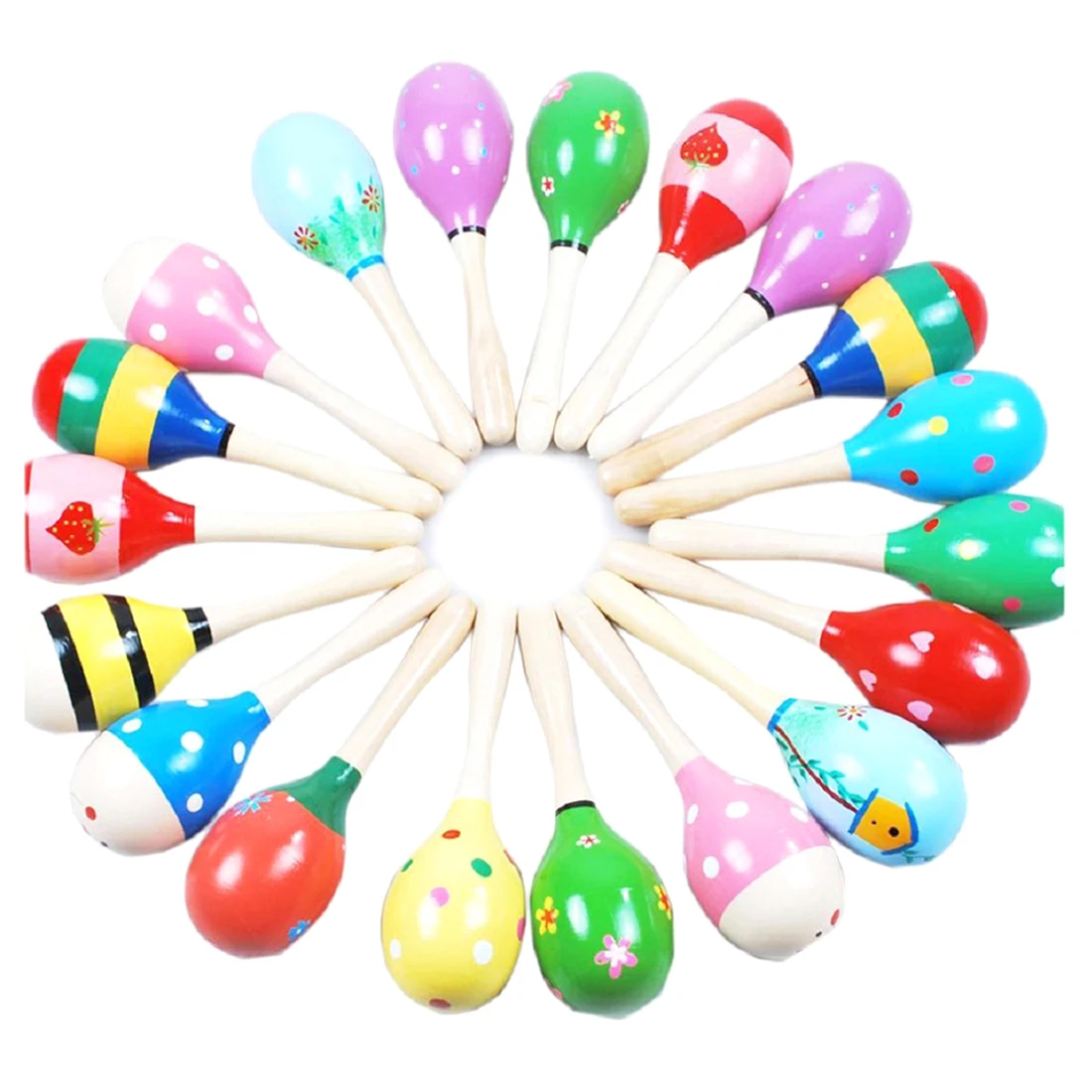 1 PC Mini Wooden Ball Percussion Musical Instruments Sand Hammer Children Toys