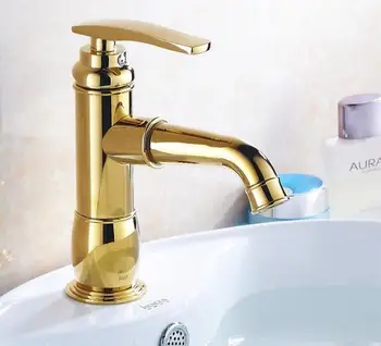 

Golden Bathroom Sink Faucet hot and cold water basin taps mixer Sanitary Ware Faucets single handle tap