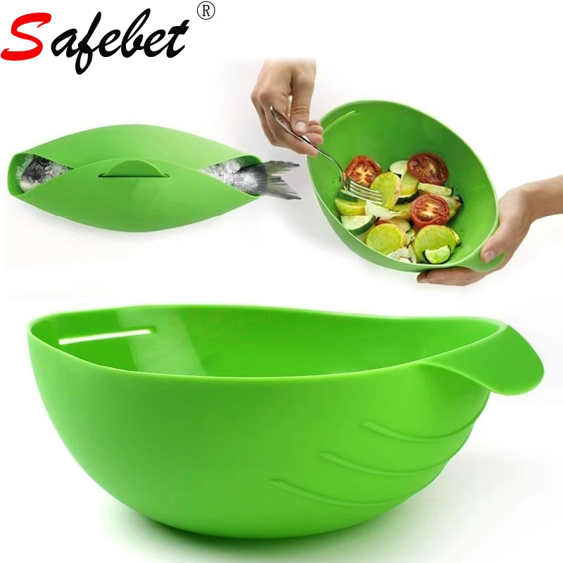 Silicone Cook Fish Non Spill Rotating Bowls Microwave Ovens Apply Steam