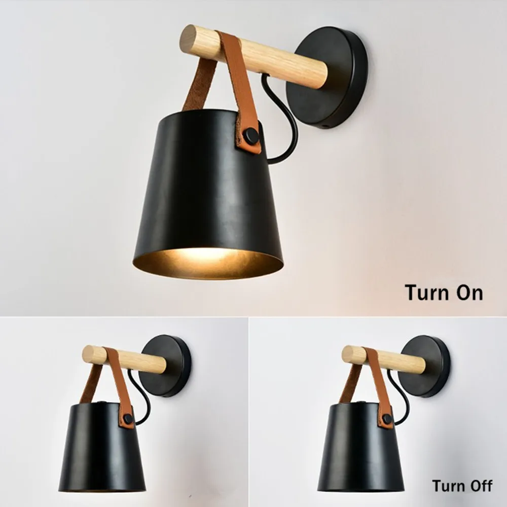 Madeira do Vintage Conduziu a Lâmpada de Parede Luzes de Parede de Cabeceira Nordic Loft Quarto Corredor Hotel 110-240v Decoração Luzes & Iluminação 6 Luminárias de parede