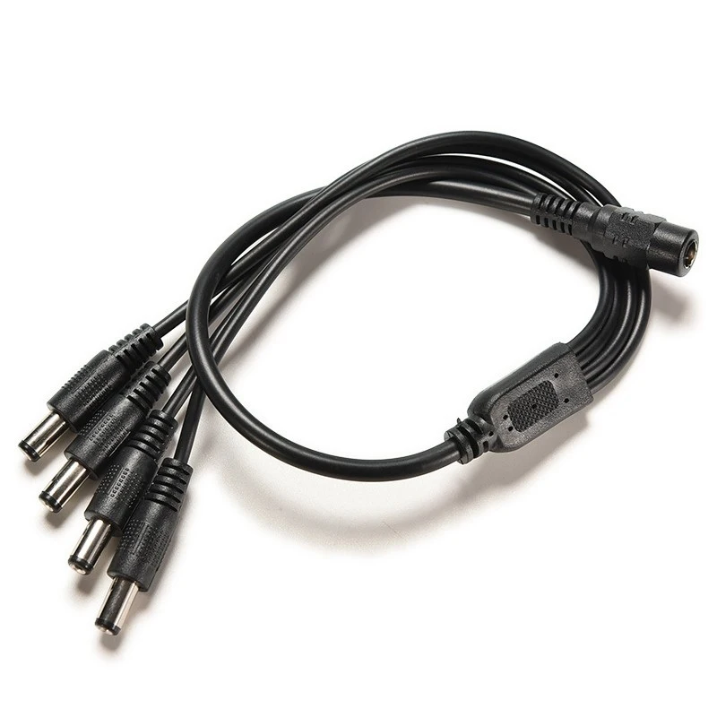 

1PC DC 12V 1 Female to 4 Male CCTV Security Camera Power Supply Adapter Cable 2.1mm x 5.5mm Y Splitter Connector Cord
