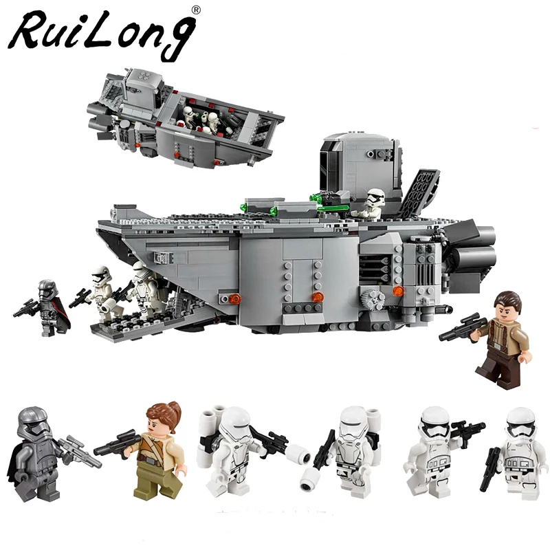 

845pcs Star Wars First Order Transporter Model Building Blocks Bricks Toys Compatible Starwars 75103 Children Christerm Gifts