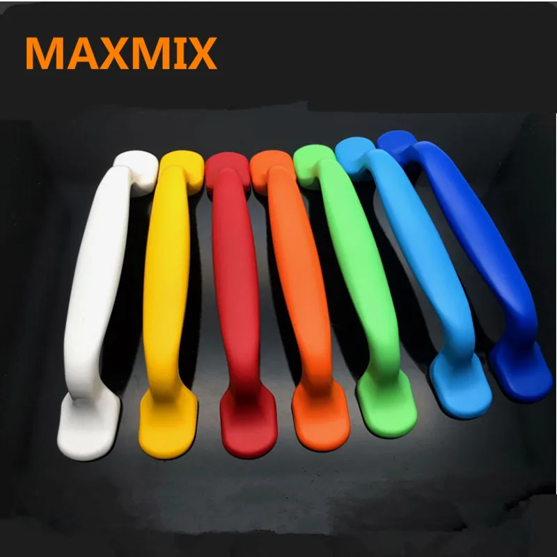 MAXMIX 2pcs 96mm Minimalist Style Colorful handle Rainbow grip/knob Drawer handle Children 's