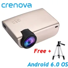 CRENOVA 2019 Newest Android projector Support Full HD 1080P Android 6.0 OS with WiFi Bluetooth Home Theater Movie projector