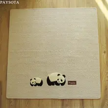 PAYSOTA вышивка ковер с изображением панды бежевый кофе тонкий квадратный коврик стул мягкий коврик