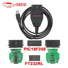 Для VAG K+ CAN Commander 1,4 с FTDI FT232RL PIC18F258 чип OBD2 Диагностический интерфейсный кабель для VW/AUDI/SKODA/SEAT