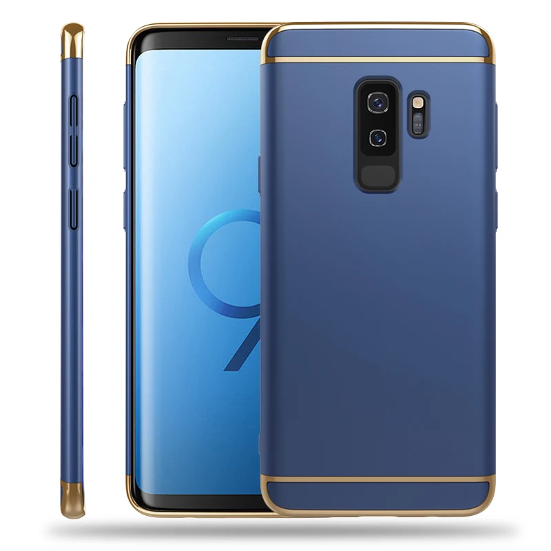 For Samsung S9 S9+ Plus Case Back Cover Galaxy S 9 PC Hard Phone Coque 3 in 1 Gold Plated Protective Shell | Мобильные телефоны и
