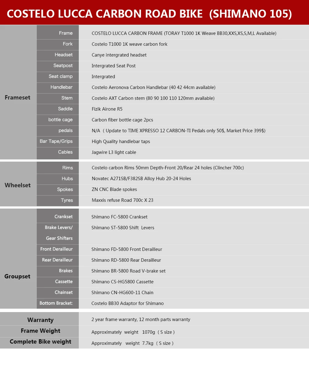 Clearance HOT SALE  full carbon costelo lucca road bicycle carbon bike DIY complete bicycle completo bicicletta bicicleta completa 3