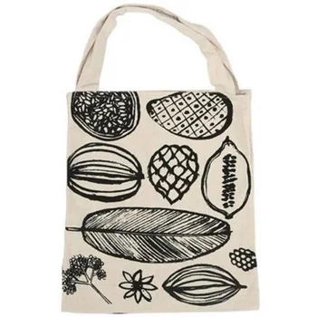 

Chic Large Capacity Three-Grid Shoulder Bag Basic Simple Summer Printed Canvas Bag