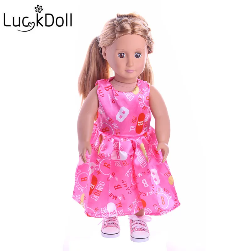 

Luckdoll 2018 New Sleeveless One-piece Dress fit 18inch American Doll, Children's Favorite Doll accessories