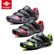 2018 Santic Cycling Shoes Men MTB Bicycle Shoes Athletic Self-locking Hook&Loop Sneakers Mountain Bike Shoes Mens Sapatilha santic cycling shoes men 2018 self locking mountain bike shoes pro bicycle shoes athletic sneakers zapatillas ciclismo black