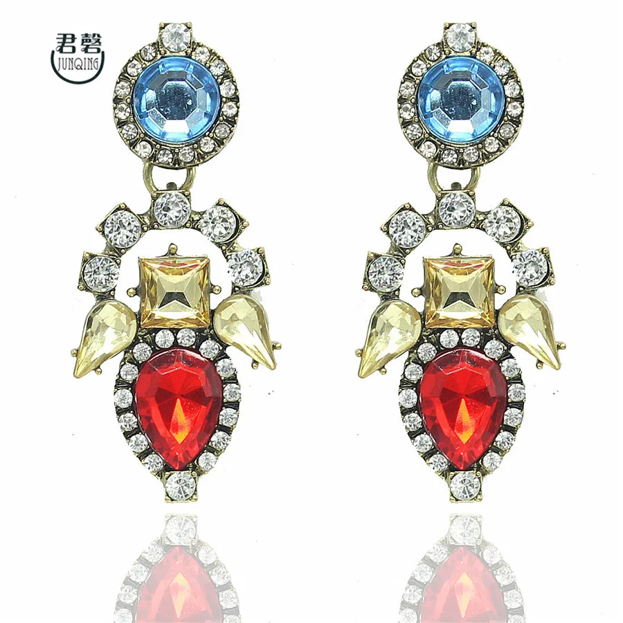 Wholesale Elegant Earrings Women High Quality Big Crystal Handmade Stud Earrings Statement