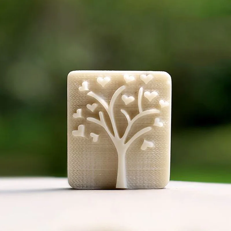 

Hot sale Sweet Heart Tree Design Handmade white Resin Soap Stamp Stamping Soap Mold Craft Drop Shipping handmade soap chapter