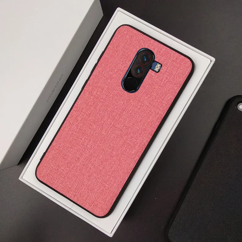 Чехол для Xiaomi Pocophone f1 Edition, тканевый жесткий чехол из поликарбоната, роскошный кожаный чехол в стиле ретро, мягкий чехол из ТПУ для Pocophone F1 poco F1