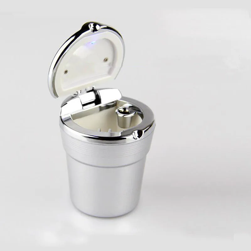

Portable Car Ashtray Holder Cigarette Cup with LED Blue Light Car Smoke Cup Black/White Auto Accessories For Office Outdoor Home