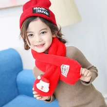 2018New осень зима для маленьких мальчиков шарфы для девушек Дети плюшевый шарф Теплый Прекрасный Рождественский шарф