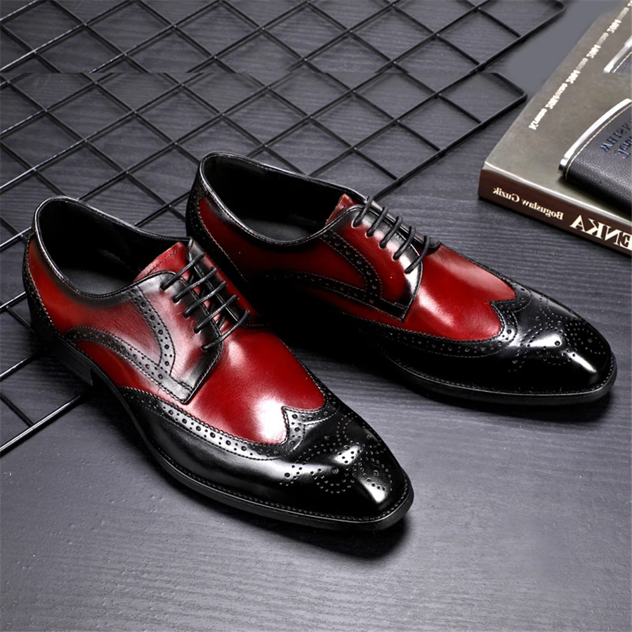 Men leather shoes business dress suit shoes men brand Bullock genuine ...