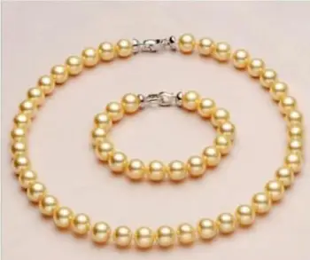 

Charming 10-11mm gorgeous round pearl necklace 18inch 36" &bracelet 8"