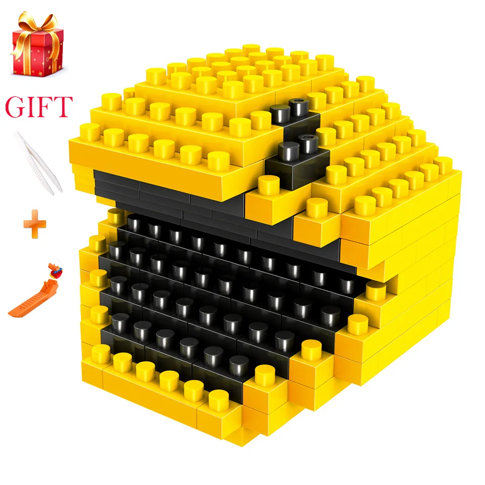 

Classic Movie Pixels Image Cute Micro Diamond Building Blocks Funny Game Pacmane Educational Children Assemable Brick Model Toys