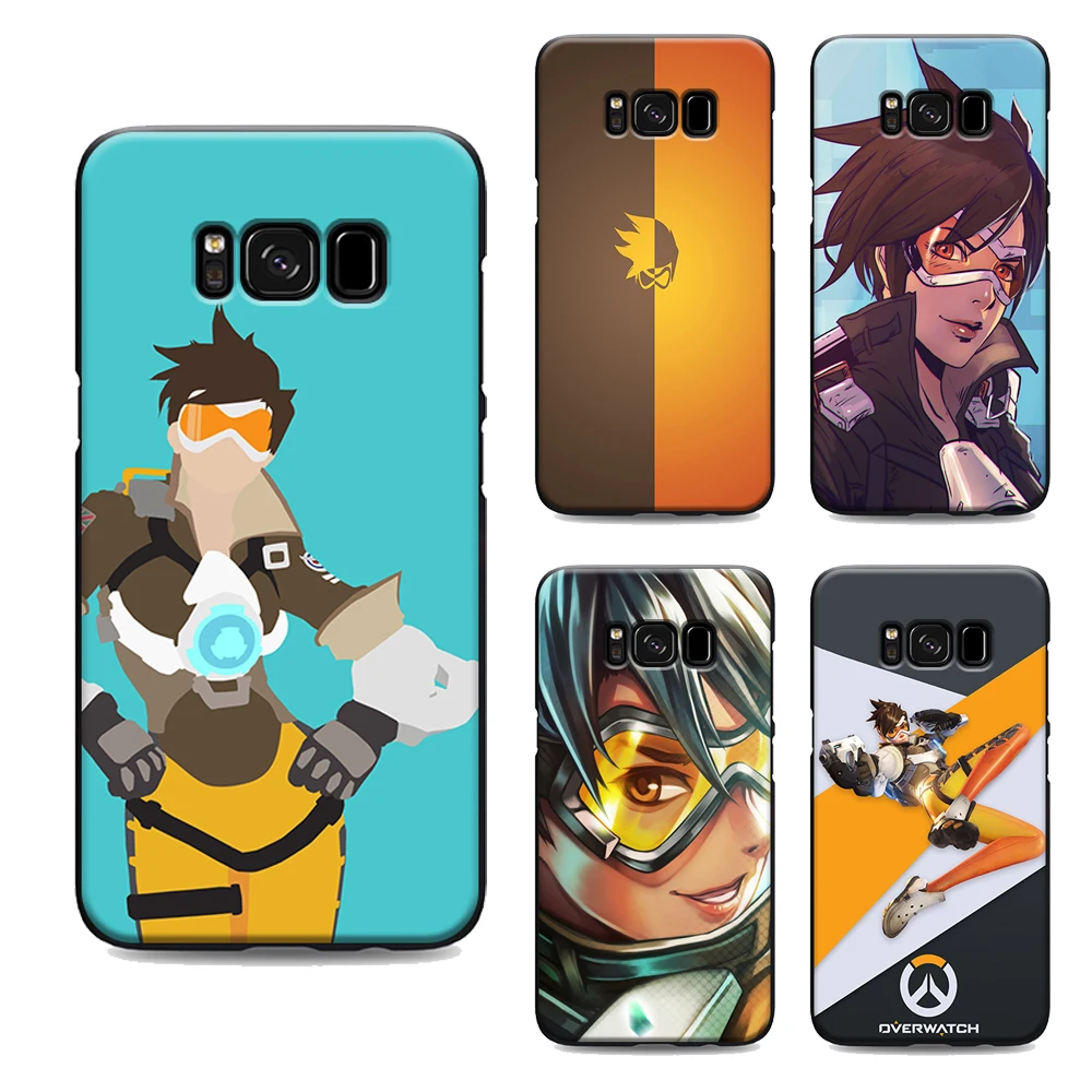 

overwatch characters tracer phone case for samsung galaxy s7 edge s6 s5 s8 s9 plus best soft Silicone black cover TPU Housing