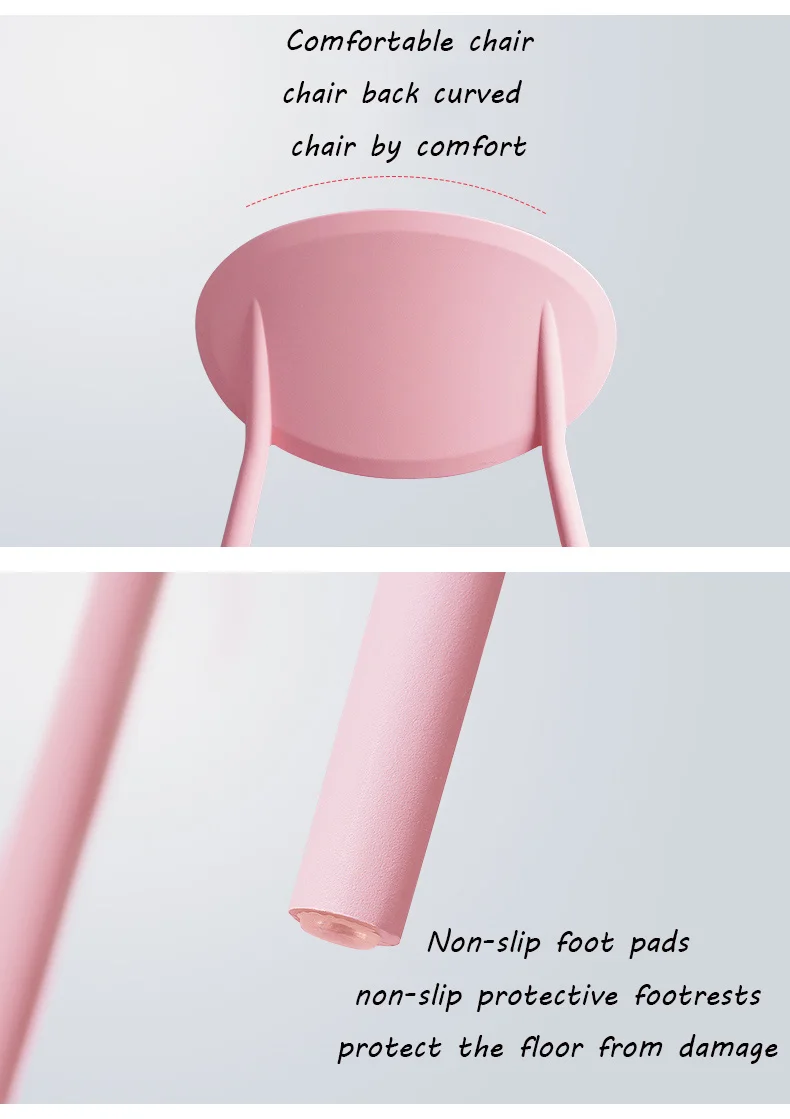 Excellent Modern Home Back Plastic Chair Chinese Craft PP Plastic Restaurant Applicable Dining Chair Leisure Bedroom Study Office Chair 7