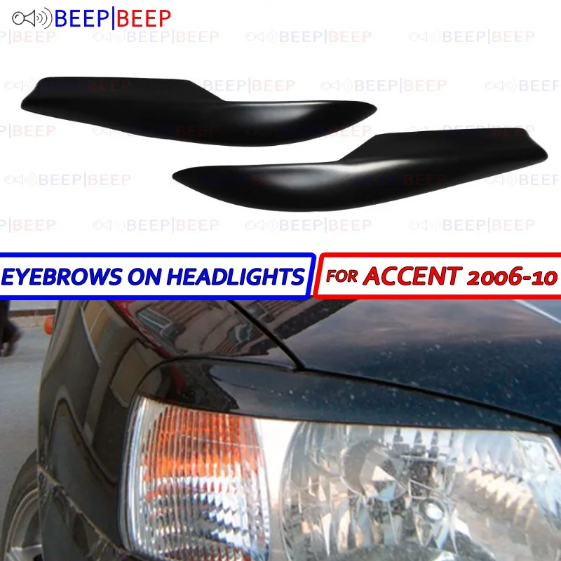 

Eyebrows for Hyundai Accent 2006-2010 ABS plastic on headlights cilia eyelash decoration car styling tuning accessories