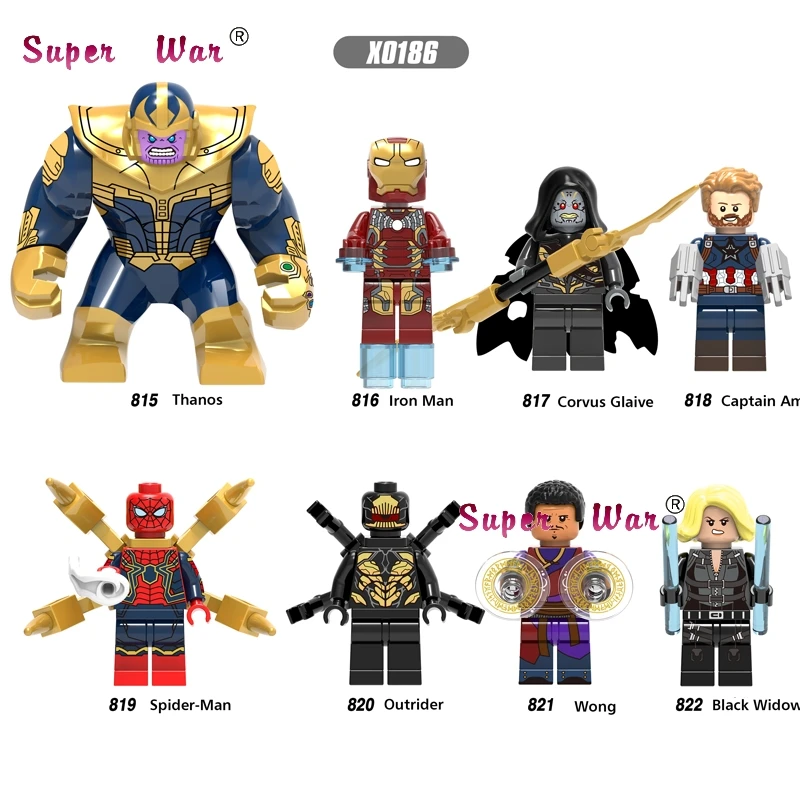 10 комплектов Marvel Comics Series 5 Infinity War Endgame Железный человек Локи Тор Hawkeye Капитан Америка Модель Кирпичи Детские игрушки - Цвет: 10Set-x0186