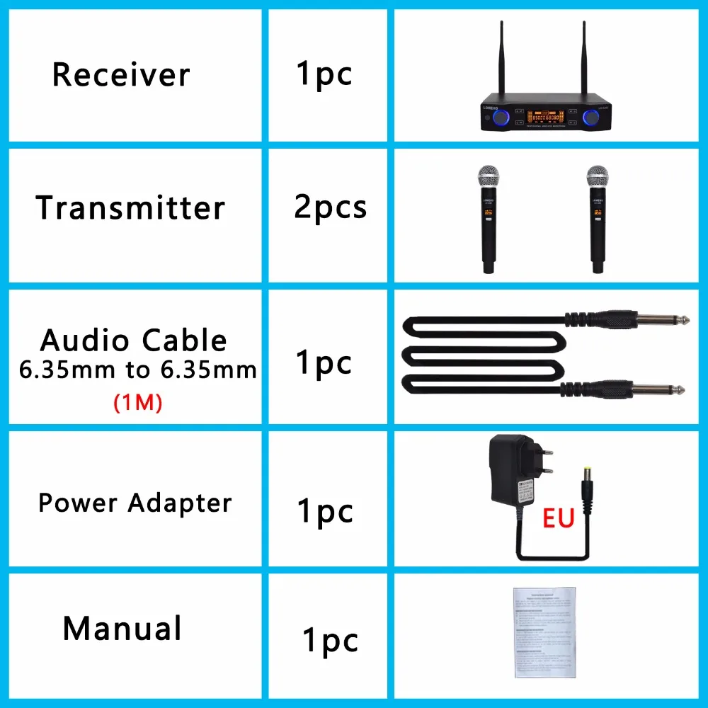 Lomeho LO U02 2 ручные UHF частоты динамическая капсула канала беспроводной микрофон для