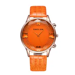 Мода кварцевый бабочки большой циферблат женские часы Relogio feminino Таймер наручные часы для женщин Девушка часы оранжевый Кофе