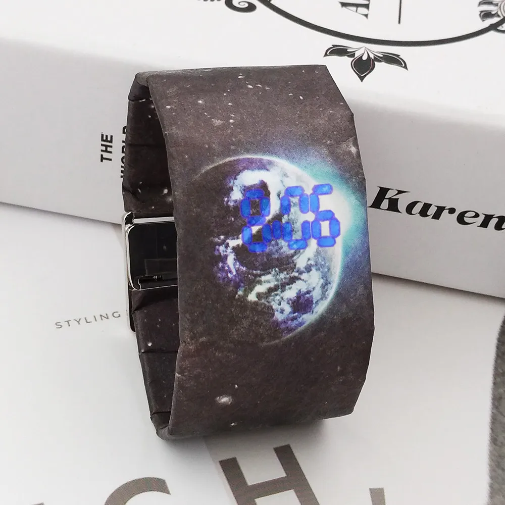 relogio masculino New Creative Paper Watch LED Waterproof Clock Tyvek Paper Strap Digital Watches erkek kol saati