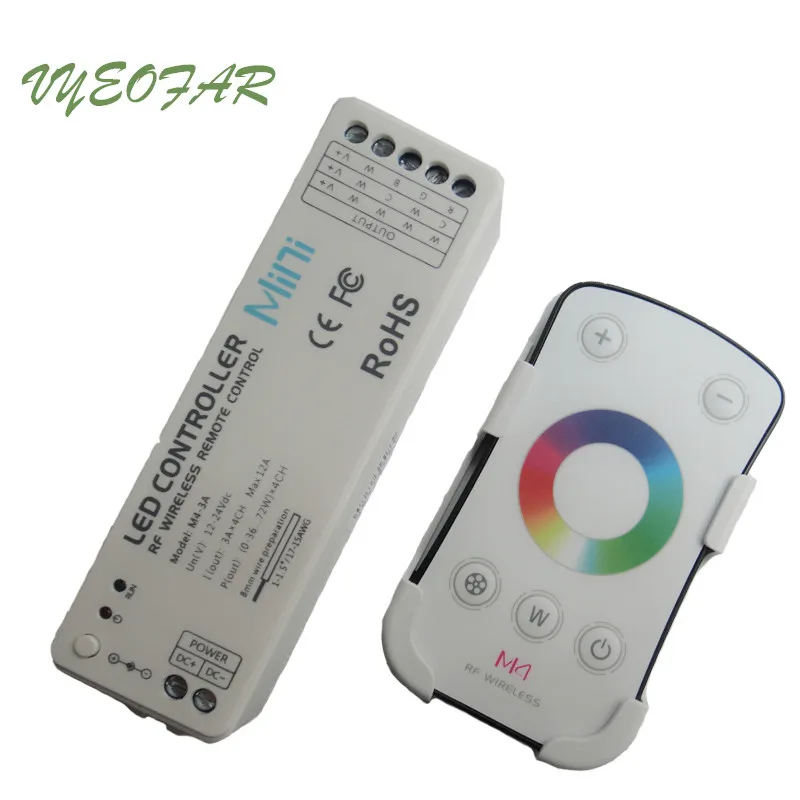 

New LTECH Led RGBW Strip Controller Wireless RF Touch Remote M4 M4-3A CV Receiver 3A 4 channel output 5050 3528 RGBW Led Strips