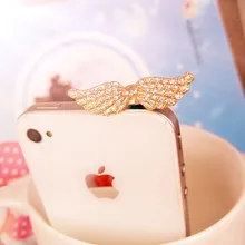 Изысканный алмазные ангельские крылья, заглушка от пыли для Iphone6 6s для samsung S6 для Xiaomi Meizu и все 3,5 мм разъем для наушников