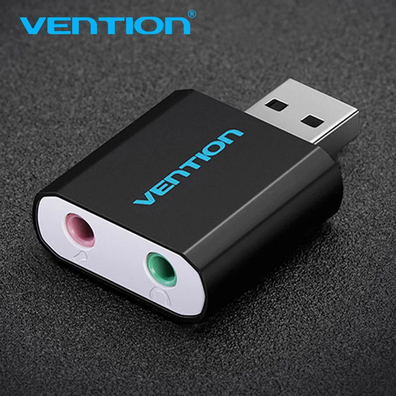 Vention USB Sound Card External 3.5mm Adapter USB to Microphone Speaker