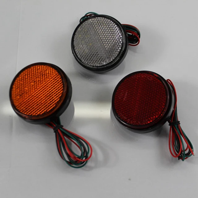 Circular 2 *LED Reflector Tail Brake Stop Marker Light Truck Trailer RV