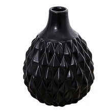 Креативная керамическая черно-белая простая ваза с ораментами для дома, гостиной, украшения в скандинавском стиле, угловые трехмерные поделки