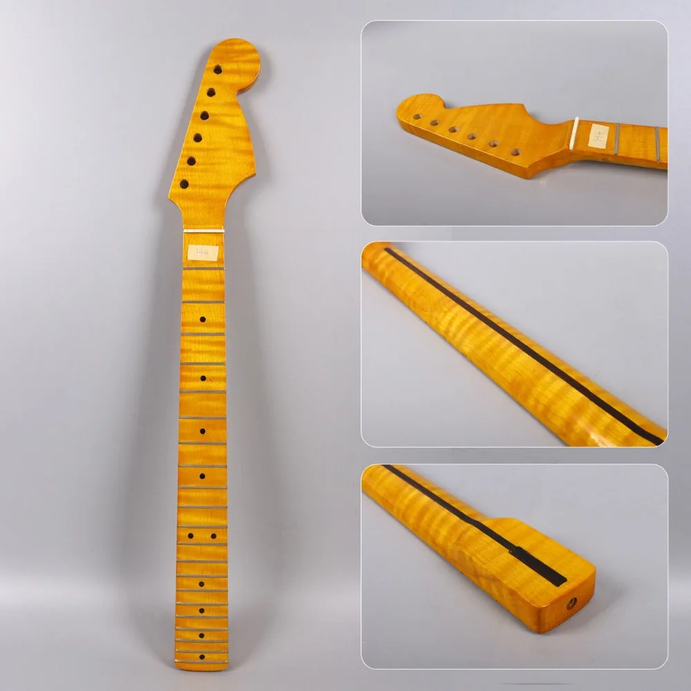 

custom order Flame Maple ST Electric Guitar Neck 24fret 25.5 Inch Handmade Guitar Neck Replacement #H4