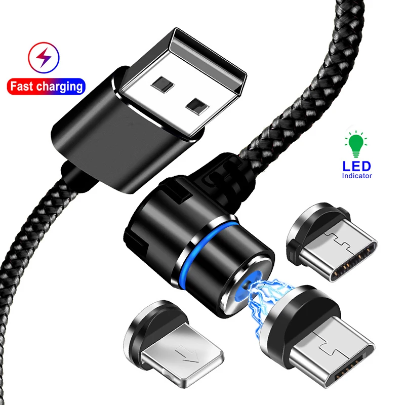 

2M Fast Magnetic Cable Micro USB Type C Charger Charging Cable For iPhone XS X XR 8 7 Samsung S9 Magnet Android Phone Cable Cord