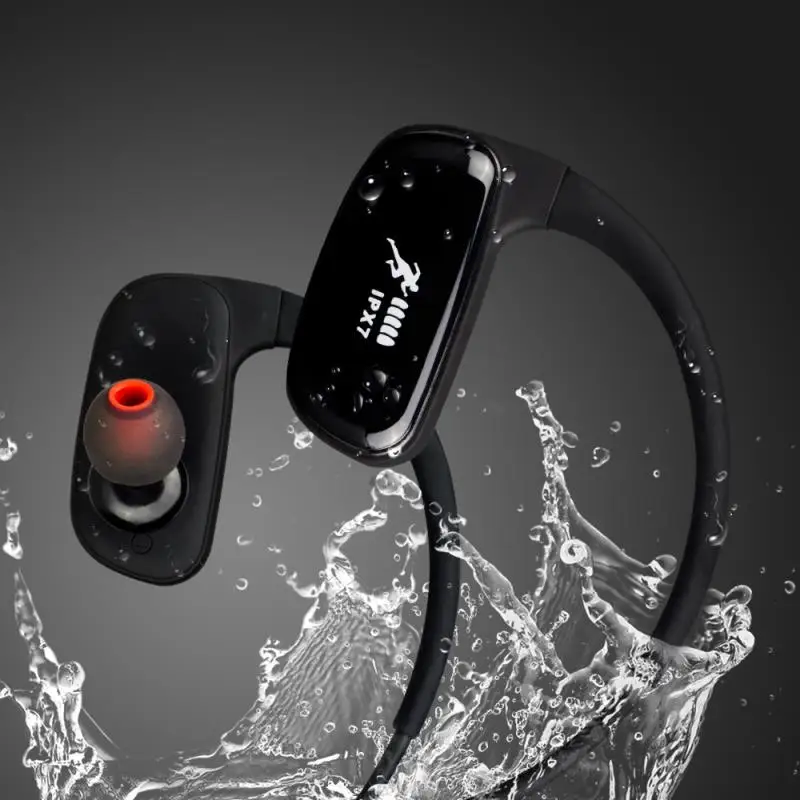 

MS 8G memory Waterproof MP3 IPX7 Music Player Underwater Sports Bluetooth Headphone for Swimming/Cycling/Running/Hiking