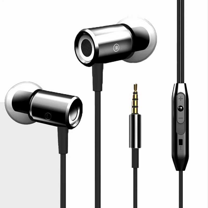 Buy Fashion Metal Earphones 3.5mm Wired Stereo