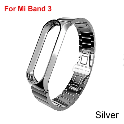 zhujie Silver Mi Band 3 ремешок на запястье металлический Безвинтовой браслет из нержавеющей стали для Xiaomi mi 3 браслет mi Band 3 браслеты Pulseira mi band3 ремешок - Цвет: zhujie Silver