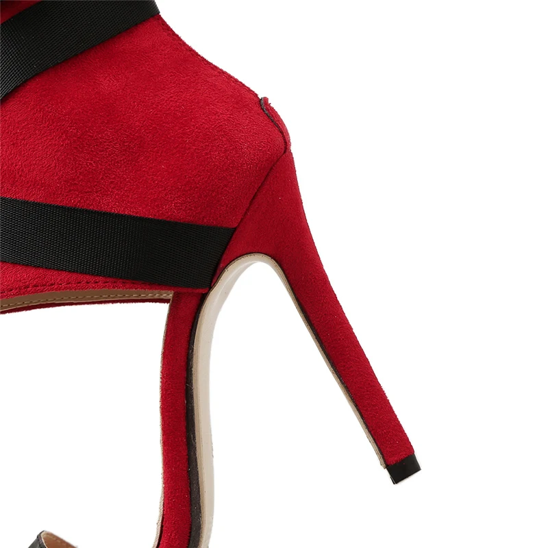 Г., модные летние женские туфли на высоком каблуке 11,5 см, стилеты на День Валентина, красные сандалии женские туфли-гладиаторы с закрытой пяткой женские туфли-лодочки