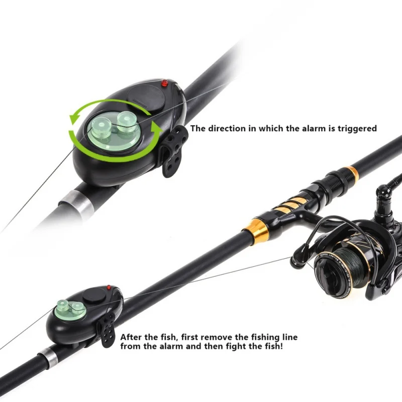 Booms Рыбалка укуса сигнализация электронный зуммер на удочку с громкая сирена дневного ночного Lndicator светодиодный