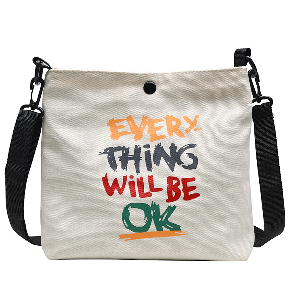 Новая сумка-мессенджер модная парусиновая сумка с алфавитом сумка через плечо с широким ремнем - Цвет: white