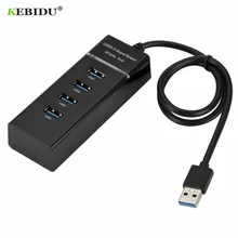 KEBIDU 4 порта s высокоскоростной 4 порта USB 3,0 концентратор Высокоскоростной мульти концентратор разветвитель расширения для настольного ПК ноутбук адаптер usb-хаб
